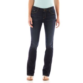LIZ CLAIBORNE 5 Pocket Straight Leg Jeans, Alva Wash, Womens