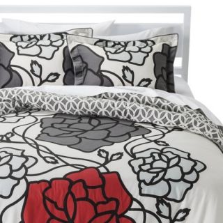 Room 365 Pop Floral Reversible Comforter Set   Gray/Red (Full/Queen)