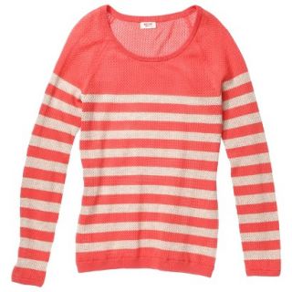 Mossimo Supply Co. Juniors Mesh Striped Sweater   Maori Flower Red/Oatmeal