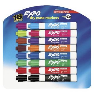 EXPO Chisel Tip Low Odor Dry Erase Markers   Assorted (16 Per Set)