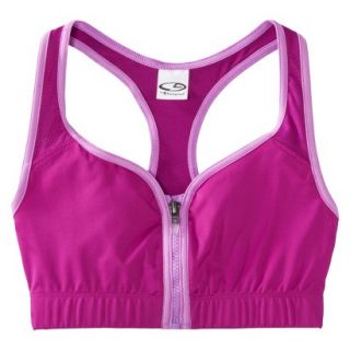 C9 by Champion Womens Zip Compression Bra With Mesh   Pink S
