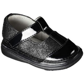 Girls Wee Squeak Sparkle T Strap Mary Jane Shoes   Black 4