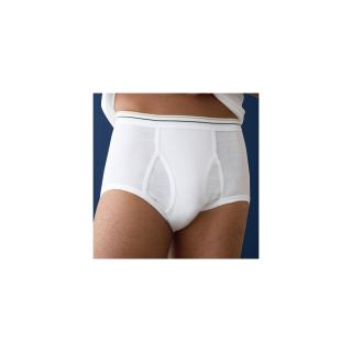 Stafford 6 pk. Blended Cotton Full Cut Briefs   Big and Tall, White, Mens