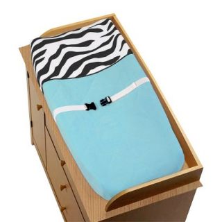 Turquoise Zebra Changing Pad Cover
