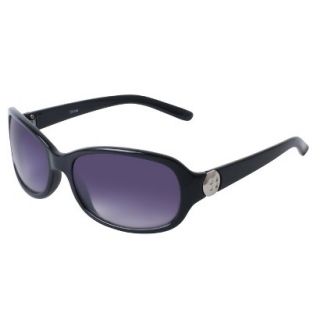 Merona Plastic Rectangle Sunglasses with Button Accent   Black