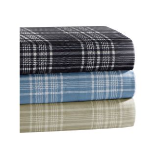 Premier Comfort Cozy Spun Leeds Print Sheet Set, Blue/Ivory