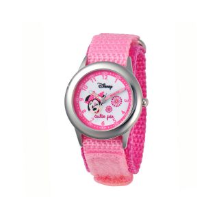 Disney Time Teacher Minnie Mouse Kids Pink Strap Watch, Girls