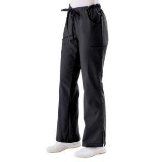 Medline Ladies Modern Fit Cargo Scrub Pants   Black (Large)