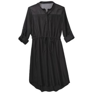 Mossimo Womens 3/4 Sleeve Shirt Dress   Black XS