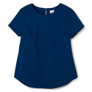 Merona Womens Woven T Shirt Blouse   Waterloo Blue   S