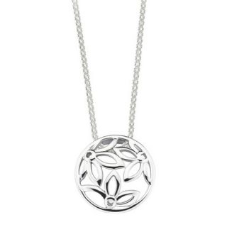 She Sterling Silver Open Flower Pendant Necklace Silver