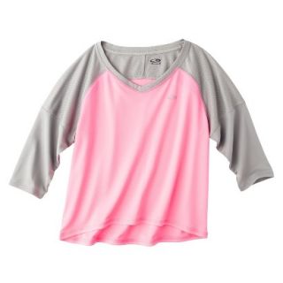 C9 by Champion Girls Long Sleeve Cropped Dance Top   Flamingo M