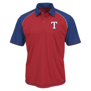 MLB Mens Texas Rangers Synthetic Polo T Shirt   Red/Blue (S)