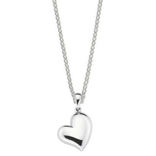 She Sterling Silver Heart Pendant Necklace Silver