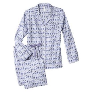 Gilligan & OMalley Womens Long Sleeve Woven PJ Set   Blue XXL