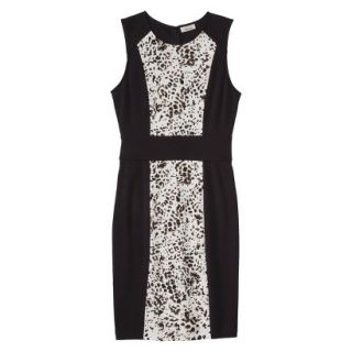 AMBAR Womens Ponte Leopard Print Dress   Ebony XS