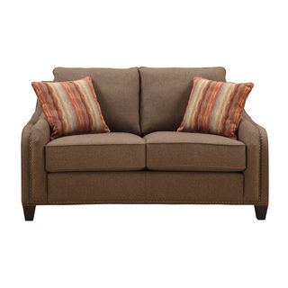 Emerald Cocoa Brown Chenille feel Tweed Loveseat