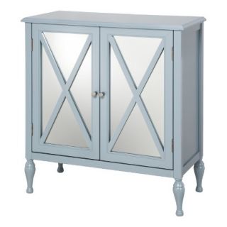 Accent Table Hollywood Mirrored Accent Cabinet   Blue
