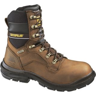 CAT Generator 8 Inch Waterproof Steel Toe Work Boot   Dark Brown, Size 9 1/2,