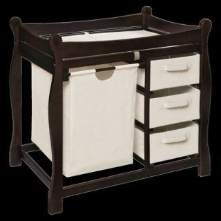 Changing Table with Hamper and Baskets   Espresso
