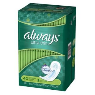 Always Ultra Thin Super Long Pads without Wings 40 Count