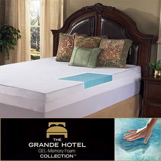 Grande Hotel Collection 4 inch Gel Memory Foam Mattress Topper With 300 Thread Count Cover
