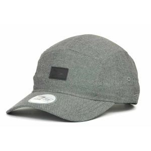 Franks Chop Shop Chambray 5 Panel Leather Patch Cap