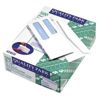 Quality Park Double Window Security Tinted Check Envelope, #8   White (500 Per