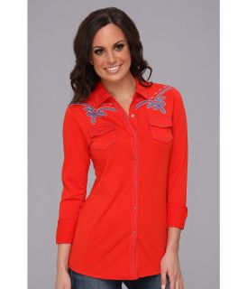 Ariat Gemma Shirt Womens Long Sleeve Button Up (Red)