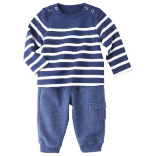 Cherokee Newborn Infant Boys Striped Sweater and Pant Set   Navy/White 0 3 M