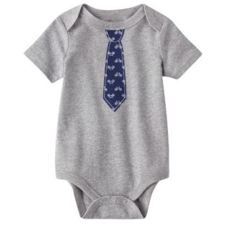 Circo Newborn Infant Boys Tie Print Bodysuit   Grey 12 M