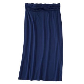 Merona Womens Plus Size Ruched Waist Knit Maxi Skirt   Blue 1