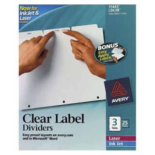 Avery Index Maker Label Dividers with 3 Tab, Letter   25 Sets Per Pack