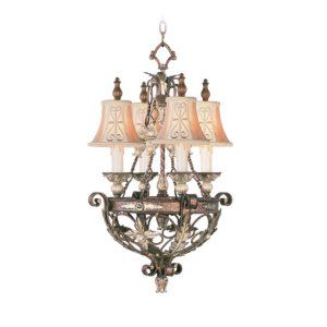 LiveX Lighting LVX 8844 64 Palacial Bronze with Gilded Accents Pomplano Chandeli