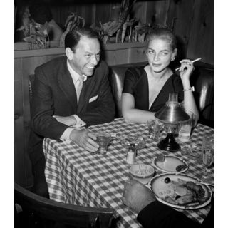 Frank Sinatra And Lauren Bacall At Musso And Frank Grill Hollywood 1957 Frank Worth Lithograph