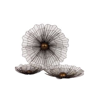Urban Trends Collection Metal Flowers (set Of 3)