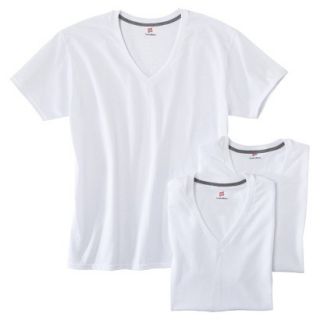 Hanes Mens 3pk ComfortBlend V Neck Undershirts   White XL