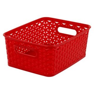 Room Essentials Y Weave Small Storage Basket   Set of 4   Translucent Red