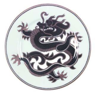 Fitz & Floyd Ching Dragon Black Salad Plate, Fine China Dinnerware   Black Drago