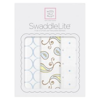 Swaddle Designs Paisley SwaddleLite 3pk   Blue