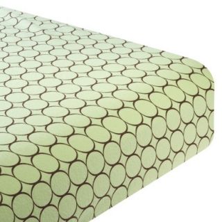 Swaddle Designs Fitted Crib Sheet   Lime with Brown Mod Circles