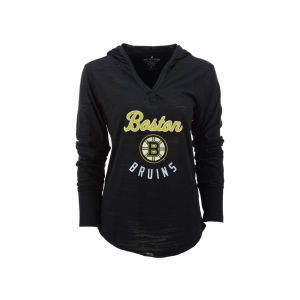 Boston Bruins NHL Womens Long Sleeve Color Script Hooded T Shirt