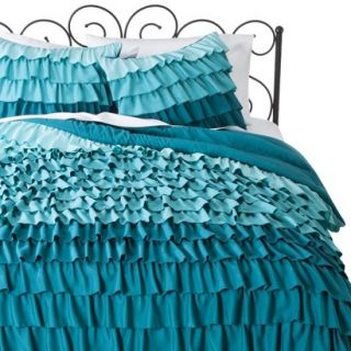 Xhilaration Ruffle Comforter Set   Turquoise (Twin XL)