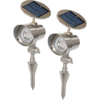 Nature Power Pewter Solar Floodlights   2 Pack, Model 0116N