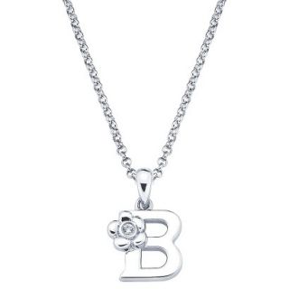 Little Diva Sterling Silver Diamond Accent Initial B Pendant Necklace   Silver