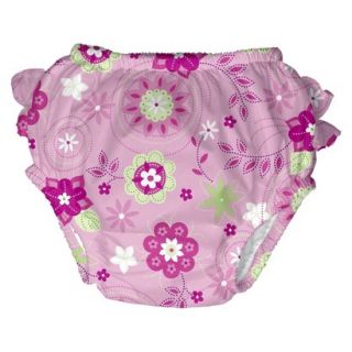 I Play Infant Toddler Girls Floral Swim Diaper   Pink L