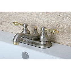 Restoration Classic Satin Nickel And Polished Brass Bathroom Faucet