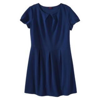 Merona Womens Plus Size Short Sleeve Pleated Front Dress   Blue 4