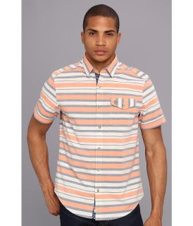 Original Penguin Heritage Fit S/S Striped Shirt Mens Short Sleeve Button Up (Gray)