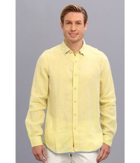 Report Collection L/S Solid Linen Shirt Mens Long Sleeve Button Up (Yellow)